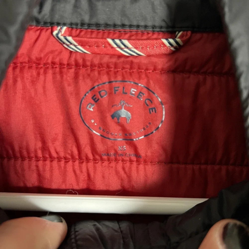 Brooks Brothers Jacket XS Black Puffer Head Of The Charles‎ Red Fleece